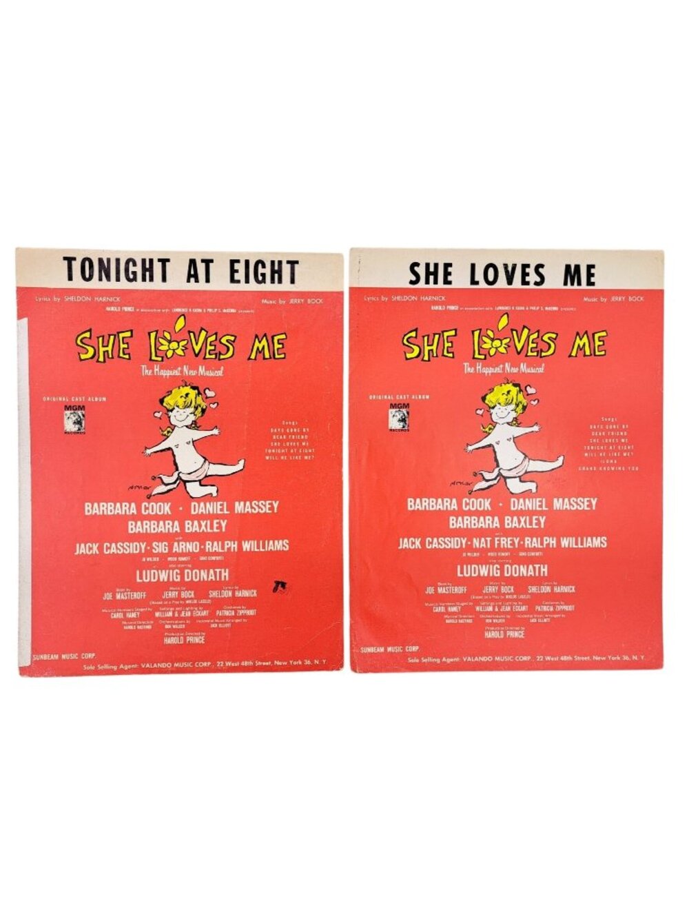 She Loves Me Tonight At Eight Sheet Music Lot Of 2 Sheldon Bock 1963 Cassidy